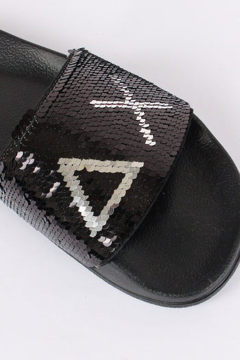 Ciabatta Fascia Pailettes Nero/argento - 6