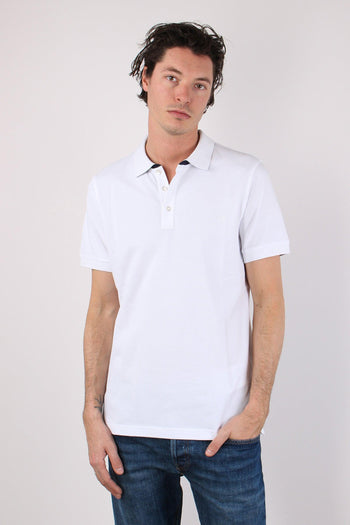 Polo Colletto Contrasto Bianco - 5