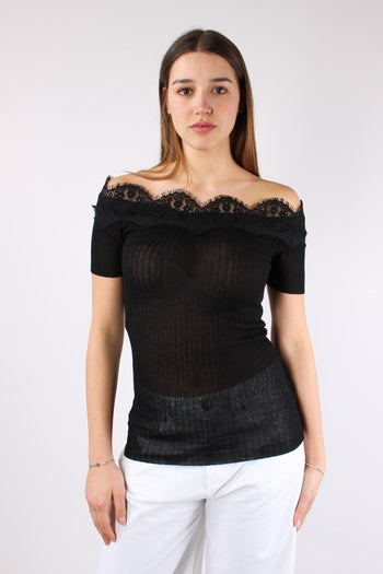 Haifi Top Inserto Pizzo Black - 6