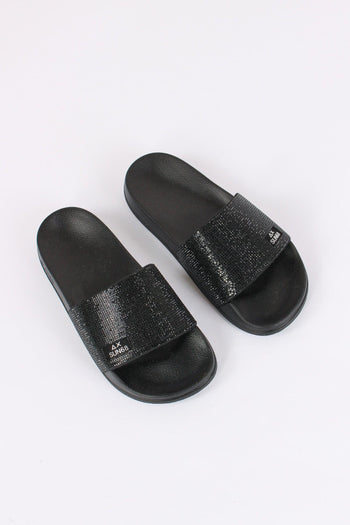 Ciabatta Fascia Strass Nero - 2