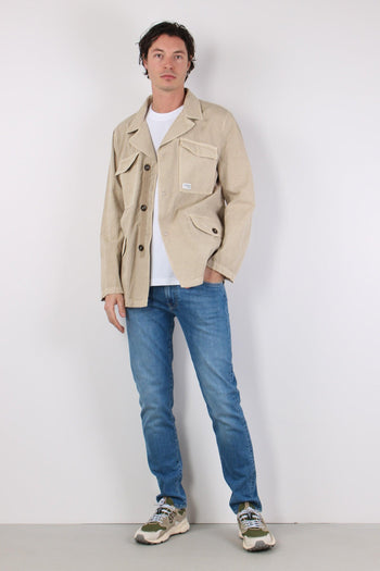 Feel Jacket Gabardina Bottoni Beige - 5