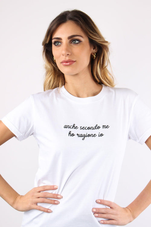 T-shirt Ricamo Anche Secondo Bianco - 2