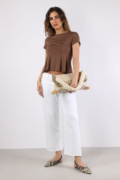 T-shirt M/m Riprese Fianchi Tabacco