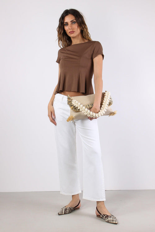 T-shirt M/m Riprese Fianchi Tabacco
