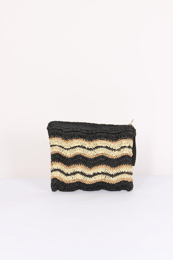 Pochette Paglia Riga Nero - 3