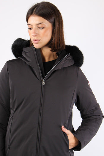 Parka Inserto Ecopelliccia Nero - 5