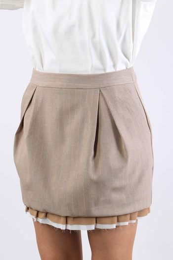 Minigonna Palloncino Filo Lure Beige - 7