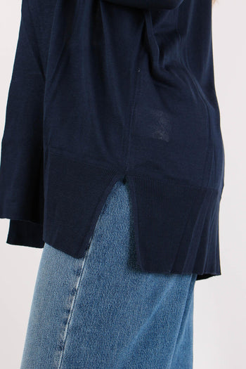 Cardigan Aperto Lunghezza Medi Blu - 8