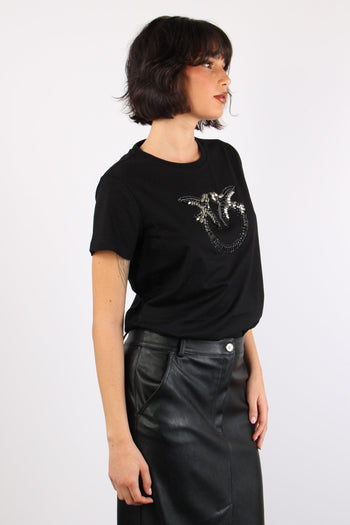 Quentint-shirt Logo Strass Nero Limousine - 4