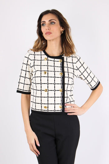 Maglia Logo Bottoni Oro Burro/nero - 2