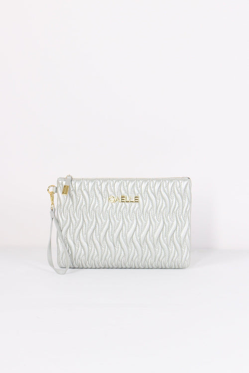 Pochette Matelasse Plisse Argento