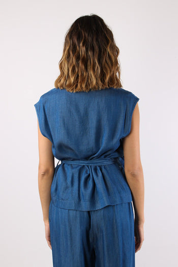 Camicia Smanicata Cinturata Ch Denim - 4