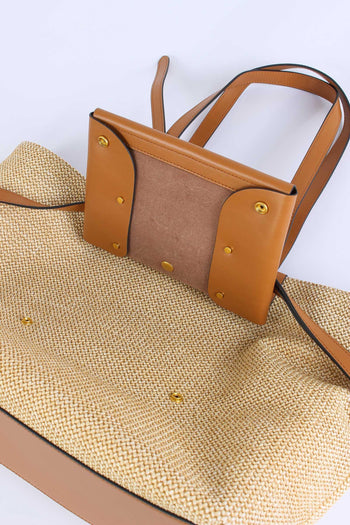 Belty Shopping Rafia Naturale/cuoio - 8