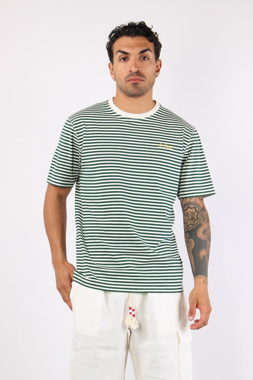 T-shirt Righe Verde/bianco
