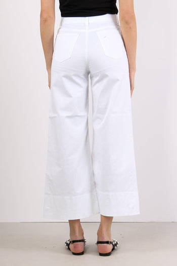 Pantalone Cropped Orlo Alto Bianco - 4
