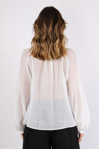 Darren Blusa Voile Bulloni Bianco Biancaneve - 2
