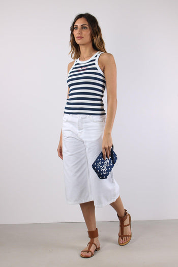 Top Costina Riga Bianco/blu - 5