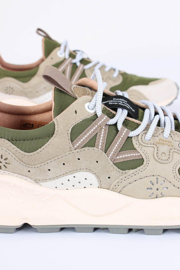 Sneakers Yamano Suede Nylon Off White/green - 5