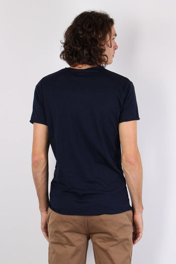 T-shirt Manica Corta Cotone Blu Navy - 3