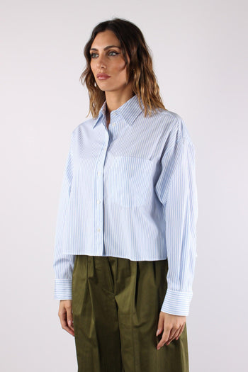 Wkddeden Camicia Pieghe Bianco/azzurro - 3