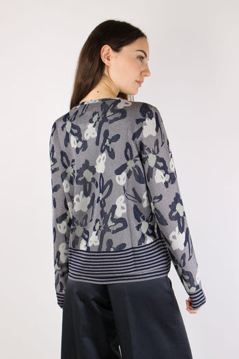 Cardigan Jacquard Lurex Blu/salina - 4