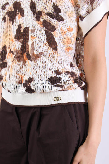 Blusa Traforata Fantasia Brown Shades - 8