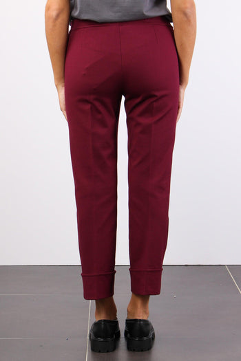 Pantalone Punto Milano Risvolt Bordeaux - 3