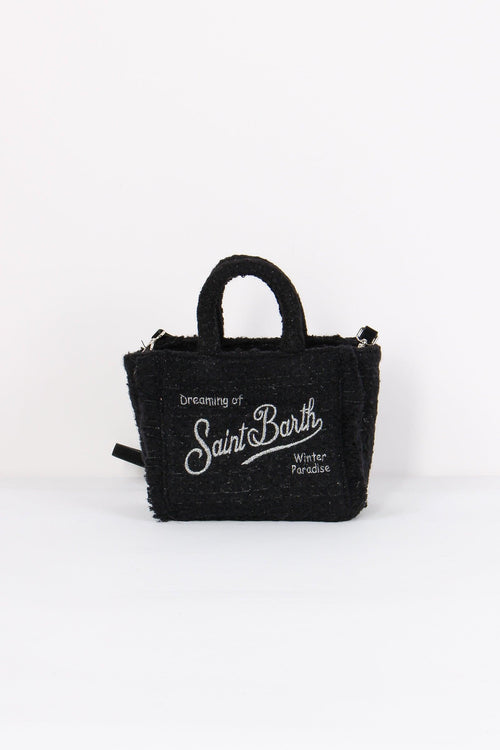 Shopping Mini Scritta Tweed Black