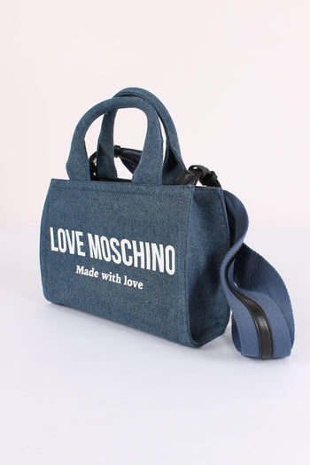 Shopping Mini Canvas Lettering Denim - 5