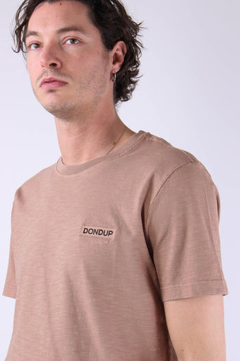 T-shirt Cotone Fiammato Logo Patch Orzo - 8