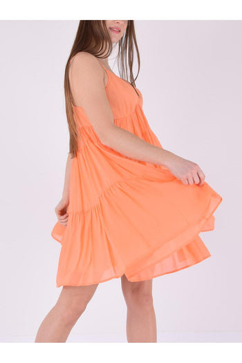Abito Corto Spalline Mandarino - 4