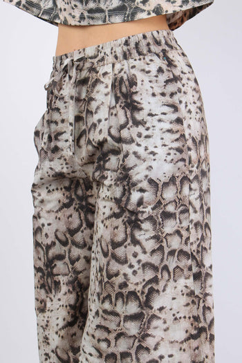Gussola Pantalone Palazzo Snake Beige/nero - 7