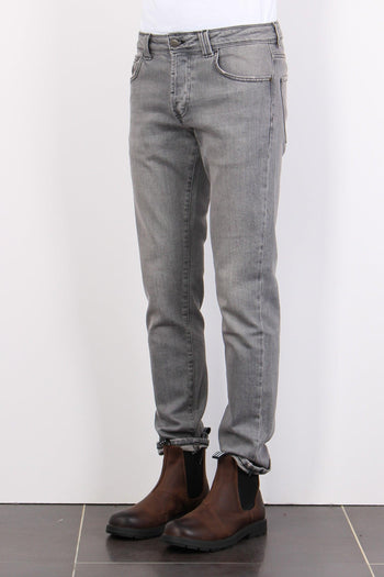 Denim Tapered Fit Denim Grigio - 6