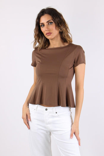 T-shirt M/m Riprese Fianchi Tabacco - 2