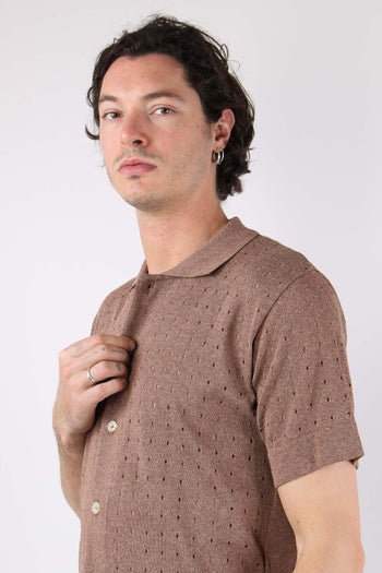 Camicia Mc Traforata Tabacco - 7