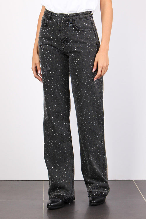 Jeans Multi Strass Nero - 2