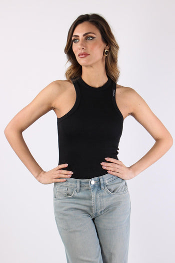 Canotta Cotone Logo Nero - 7