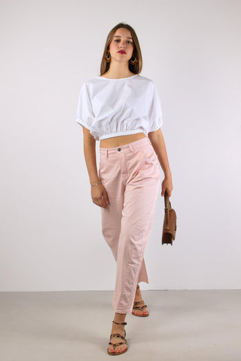 Pantalone Barrel Tessuto Legge Rosa - 5