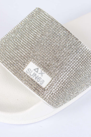 Ciabatta Fascia Strass Bianco - 7