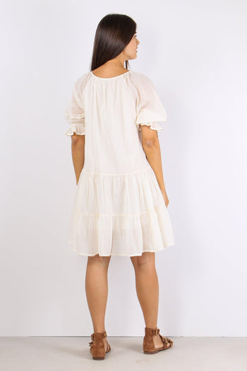 Abito Balze Voile Panna - 3