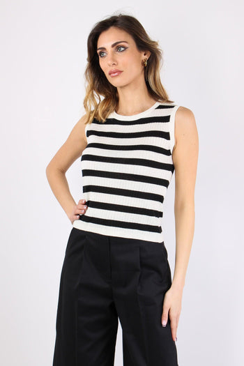 Valeria Top Costina Riga Burro/nero - 2