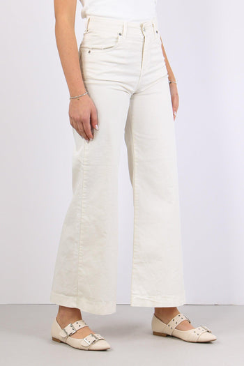 Pantalone Palazzo 5 Tasche Burro - 6