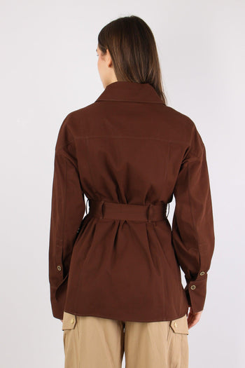 Cheryl Giacca Cintura Cotone Marrone - 7
