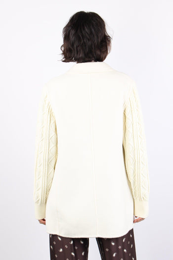 Cappotto Corto Manica Maglia Panna - 3