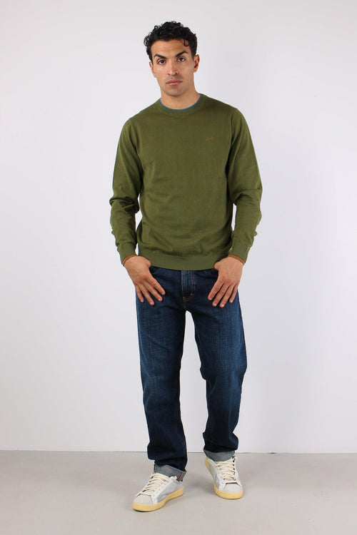 Maglia Collo Contrasto Verde