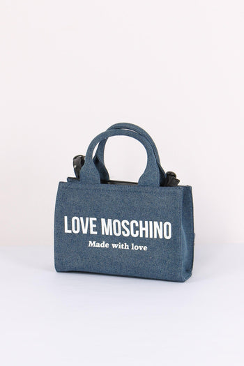 Shopping Mini Canvas Lettering Denim - 2