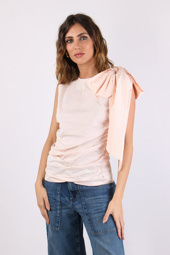 Aimee T-shirt Fiocco Spalla Silver Peony - 2