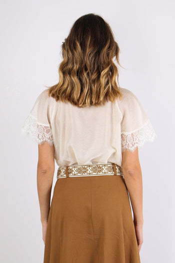 Casacca Mussola Inserto Pizzo Burro - 3