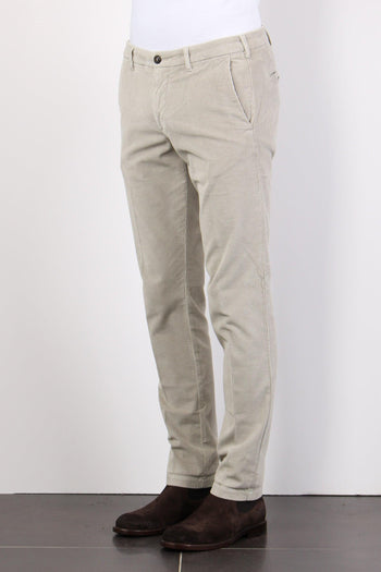 Pantalone Chino Velluto Grigio Perla - 5