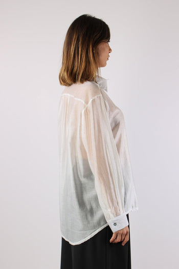 Camicia Over Mussola Strass Bianco - 7